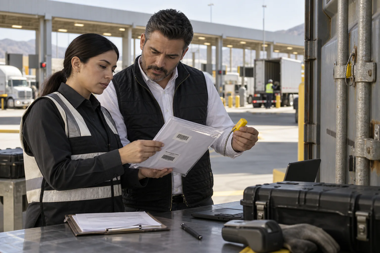 Import document audit at a commercial border cargo facility