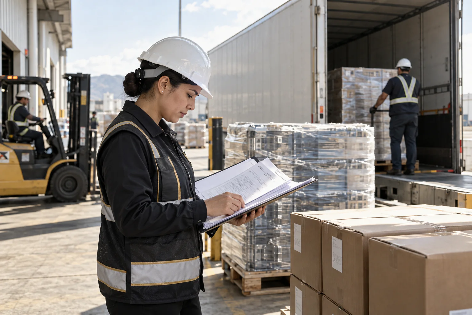 Export readiness review at a Mexican shipping dock