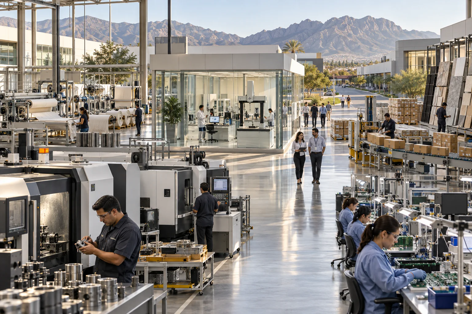 Panoramic multi-sector manufacturing campus in Mexico